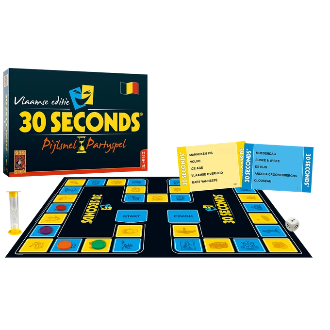 30 Seconds - Vlaamse Editie — spelbord, kaarten en doos