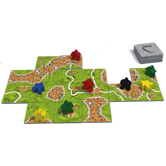 Carcassonne Basisspel (NL) — landschapstegels en houten meeples