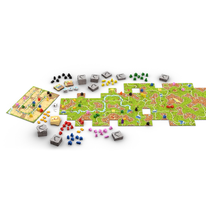 Carcassonne Big Box 4 — landschapstegels en onderdelen van de Big Box