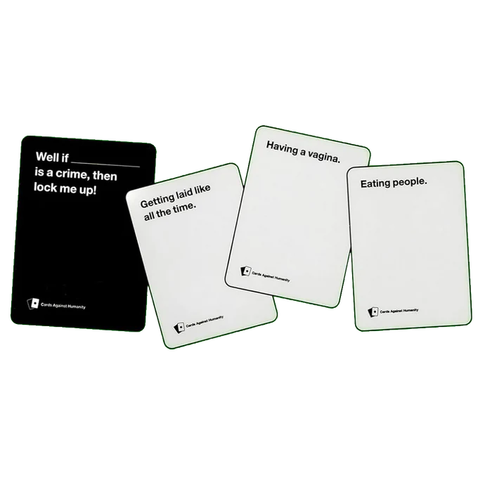 Cards Against Humanity - Green Box (EN) — voorbeelden van de speelkaarten