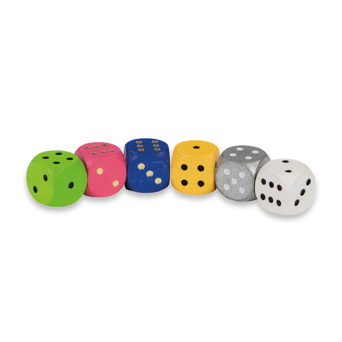 Dobbel Zo Clever — detail van de zes dobbelstenen
