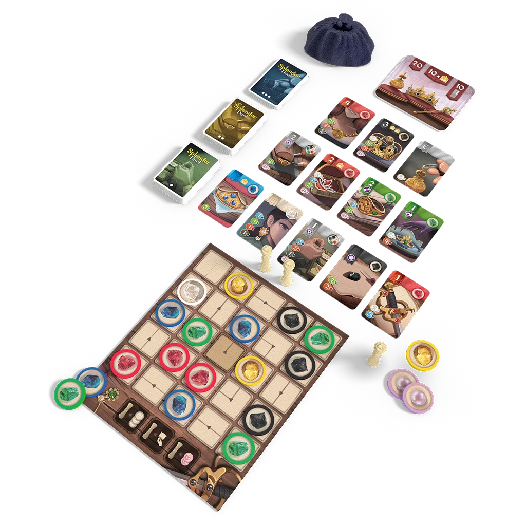 Splendor Duel - NL/FR editie — overzicht van de spelopstelling
