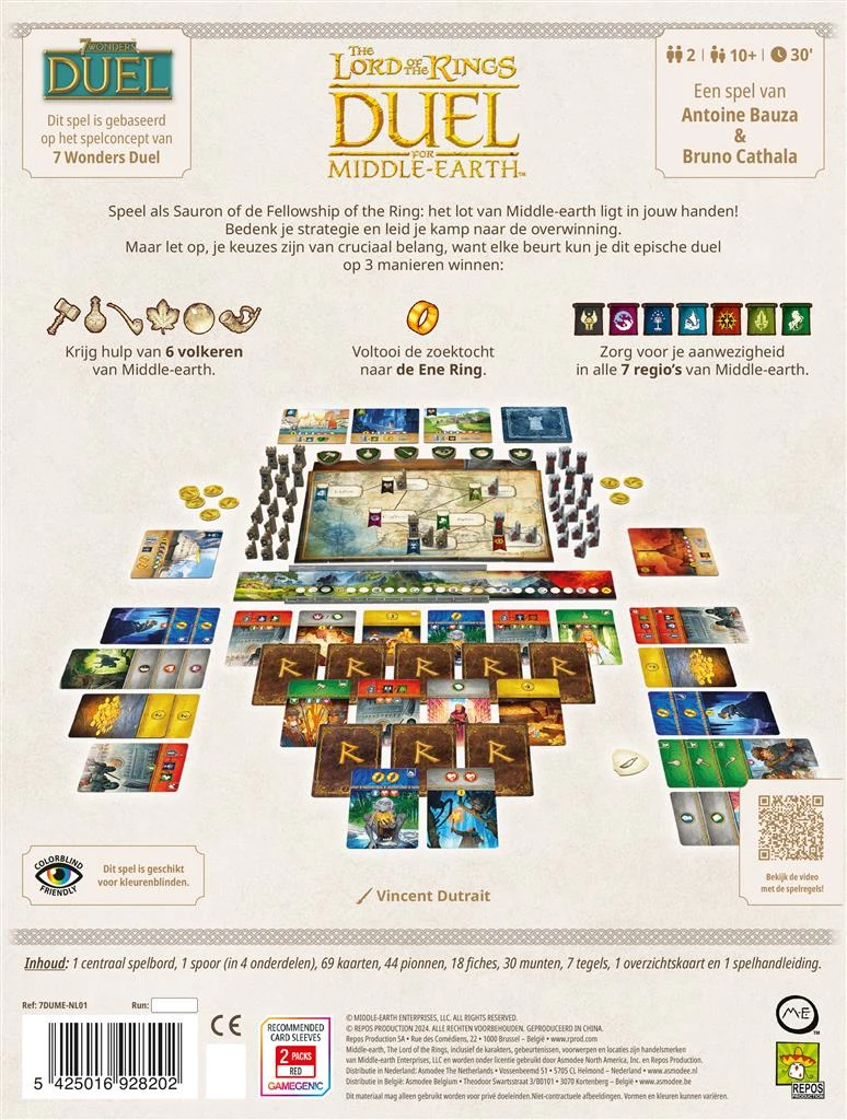 The Lord of the Rings: Duel for Middle-earth (NL) — achterzijde van de doos