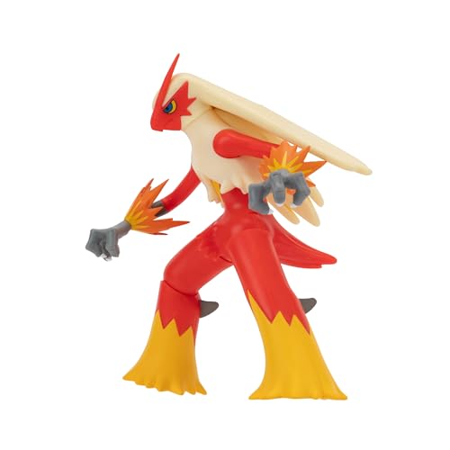 Pokémon Blaziken Battle Feature Figure - 4.5-Inch Blaziken Battle Ready Figure with Leg Kick Attack