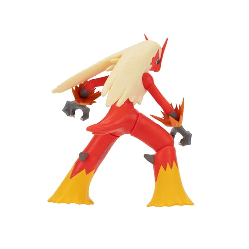 Pokémon Blaziken Battle Feature Figure - 4.5-Inch Blaziken Battle Ready Figure with Leg Kick Attack