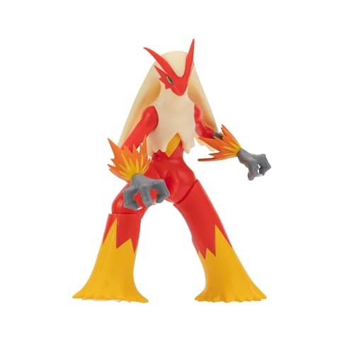 Pokémon Blaziken Battle Feature Figure - 4.5-Inch Blaziken Battle Ready Figure with Leg Kick Attack