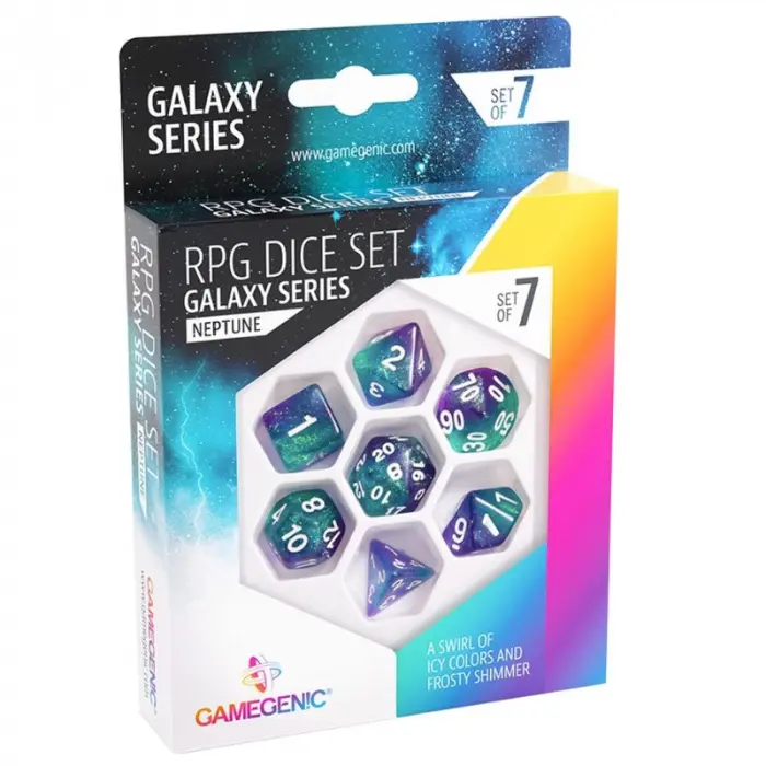 [Gamegenic rpg dice set galaxy serie / series 7-delige / 7 dice set neptune] Gamegenic - Galaxy Series - Neptune - RPG Dice Set (7pcs)
