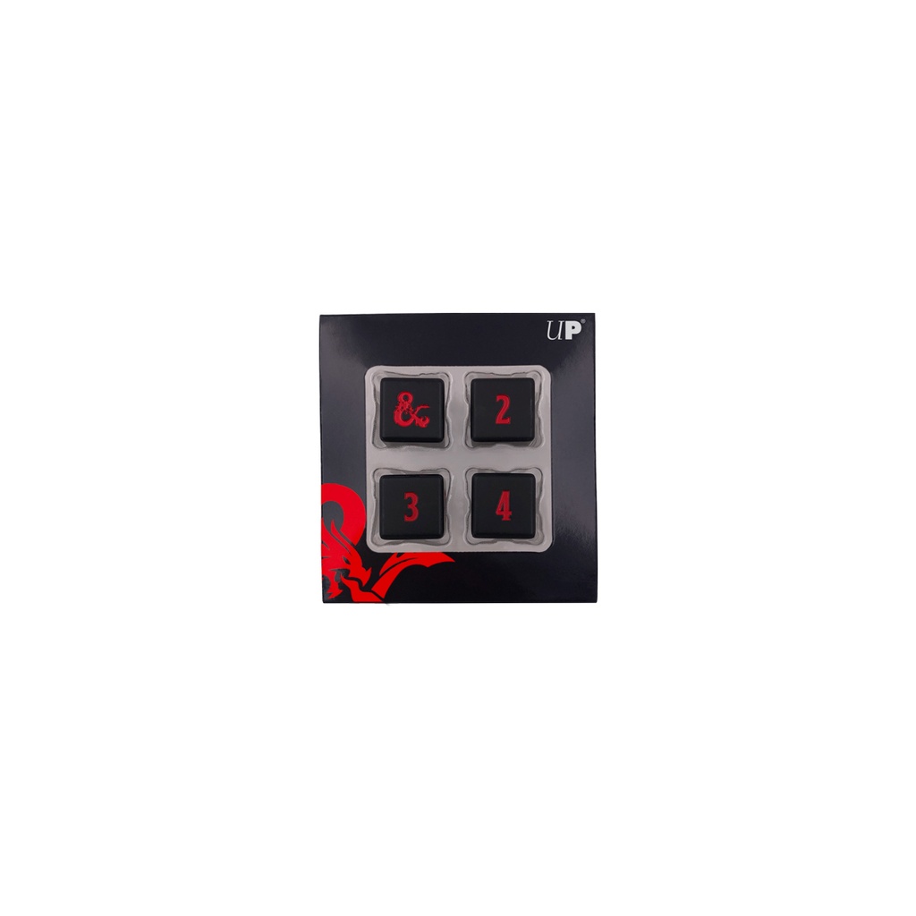 Heavy Metal Black and Red D6 Dice Set (4ct) for Dungeons Dragons