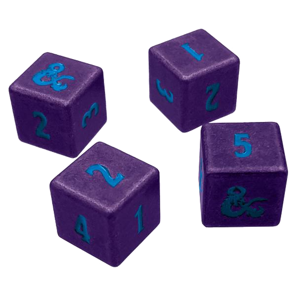 Ultra PRO - Phandelver Campaign Heavy Metal D6 Dice Set - Royal Purple/Sky Blue (4 Dice)