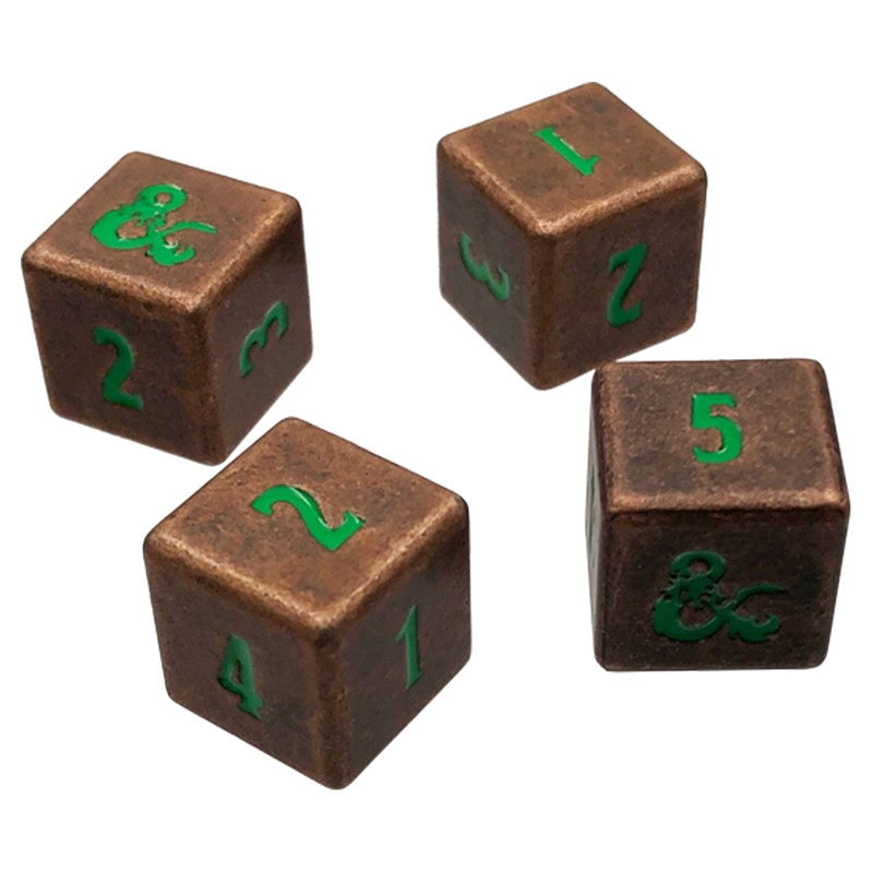 Ultra PRO - Heavy Metal Fall 21 Copper and Green D6 Dice Set for Dungeons & Dragons