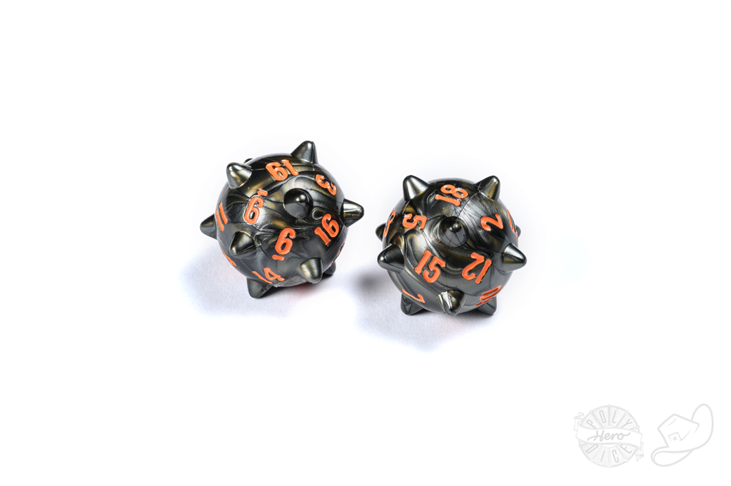[BF-76640] PolyHero Warrior 2d20 Spiked Balls Steel Grey
