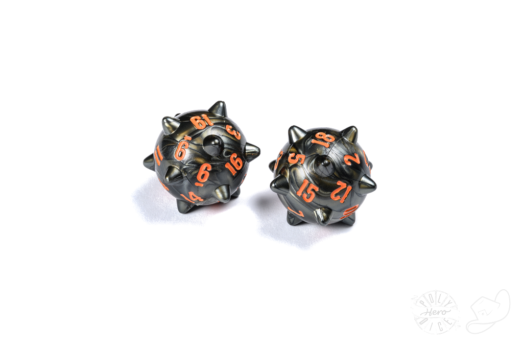 [BF-76640] PolyHero Warrior 2d20 Spiked Balls Steel Grey