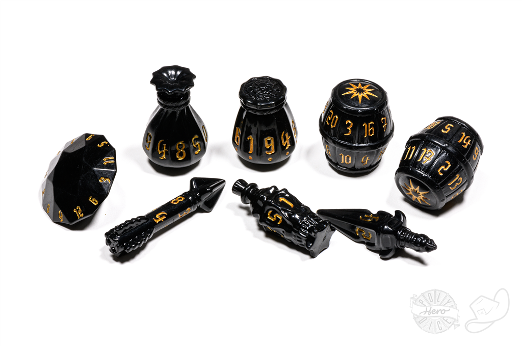 [BF-76636] PolyHero Rogue 8 Dice Set Nightshade