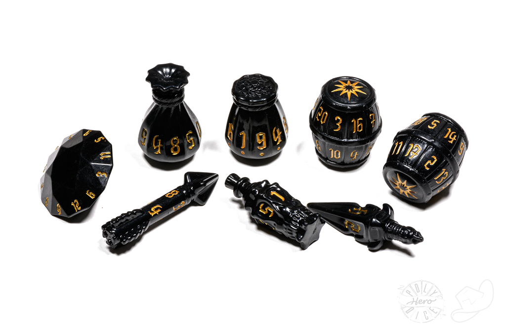 [BF-76636] PolyHero Rogue 8 Dice Set Nightshade