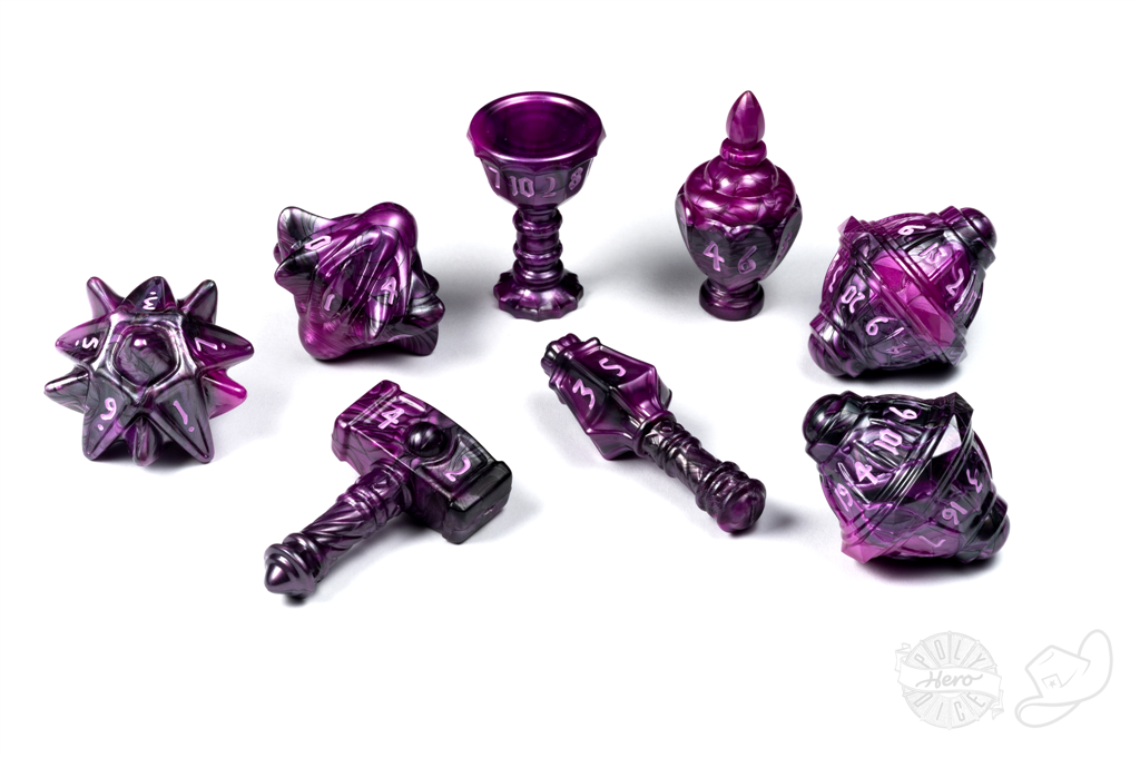 [BF-76632] PolyHero Cleric 8 Dice Set Vile Violet