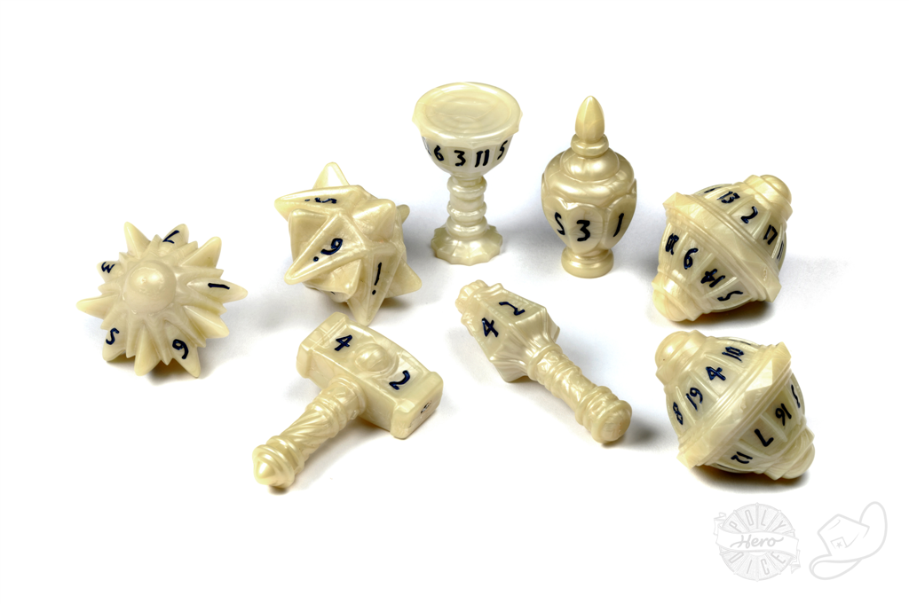 [BF-76627] PolyHero Cleric 8 Dice Set Celestial Ivory