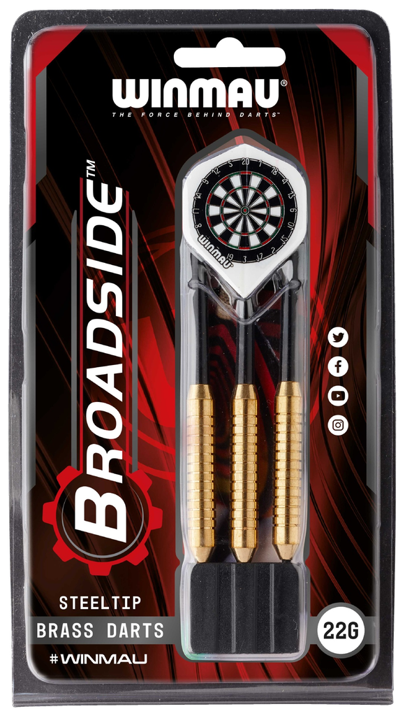 [HOT-305722] Winmau - Broadside Brass Steel Tip Darts (22g)