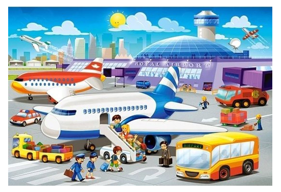 An Exciting Day at the Airport - kaderpuzzel 42 stukjes
