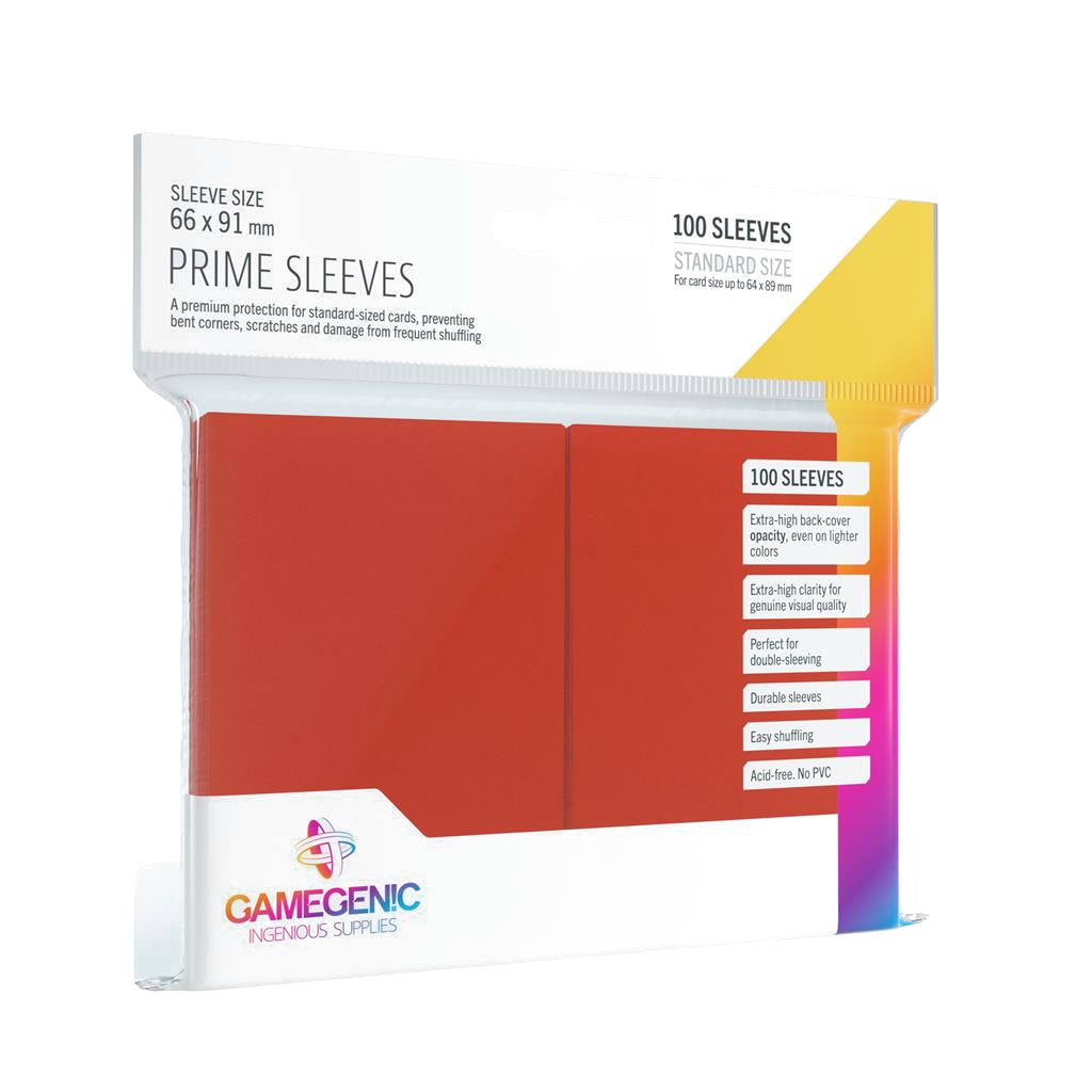 [SUP-GAMEGENIC-PRIME-SLEEVES-RED-66X91] Gamegenic - Prime Sleeves (100 Sleeves) (Rouge)