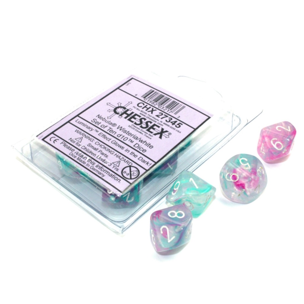 Chessex D10 Dice Set (10 dobbelstenen) (Nebula Wisteria)