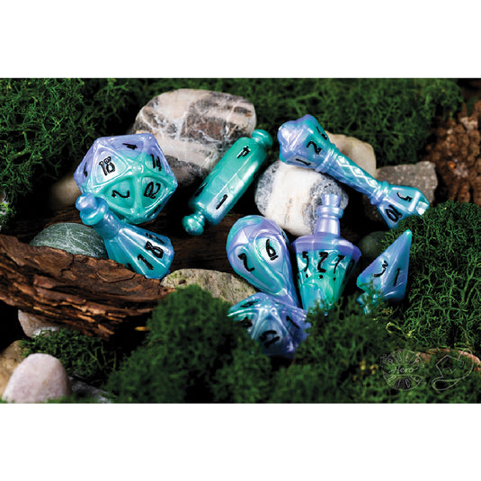 [Polyhero dice wizard 8 dice set aether mist] PolyHero - Wizard 8 Dice Set (Aether Mist)