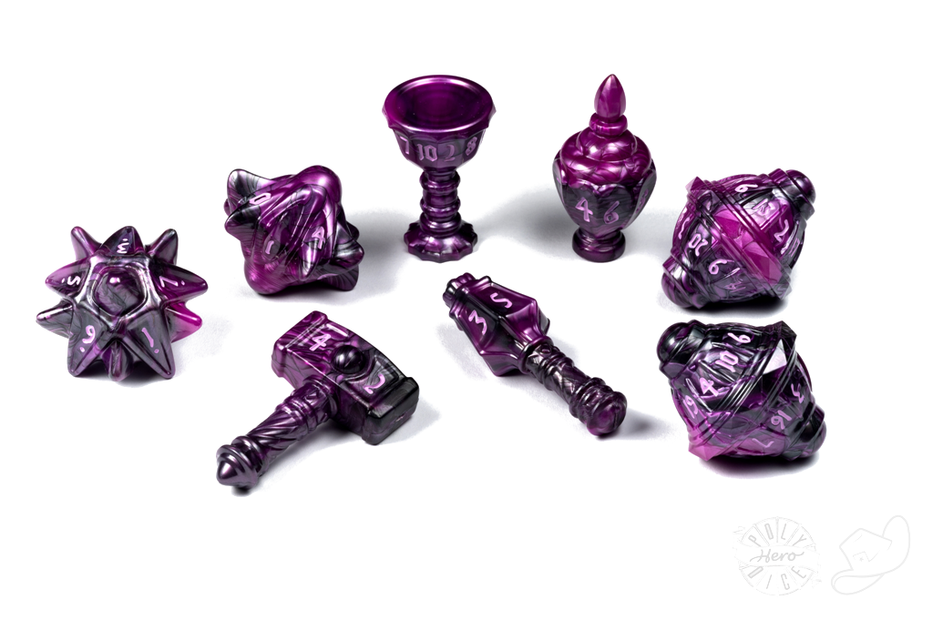 [BF-76632] PolyHero - Cleric 8 Dice Set (Vile Violet)